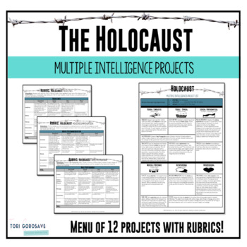 Preview of Holocaust Multiple Intelligences Project List and Rubrics