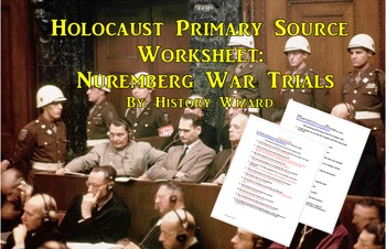 Preview of Holocaust Primary Source Worksheet: Nuremberg War Trials