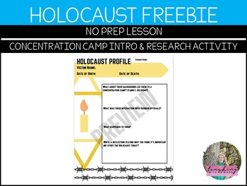 Preview of Holocaust Profile Freebie