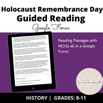 Preview of Holocaust Remembrance Day Guided/Close Reading Google Form