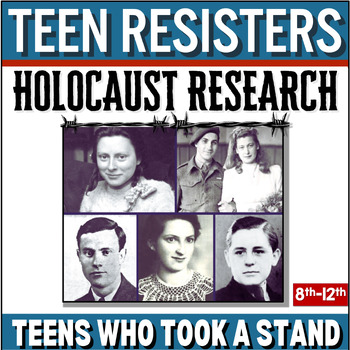 Preview of Holocaust Research Project Teen Resistance - Holocaust Literature Activities