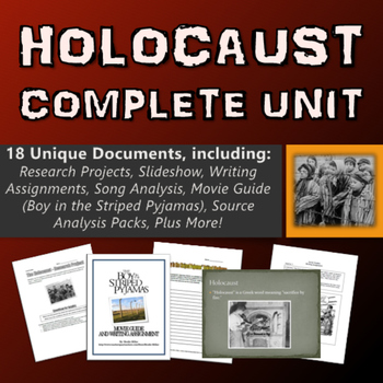 Preview of Holocaust - Unit (Projects, Source Analysis, Movie Guide, Webquest, etc.)