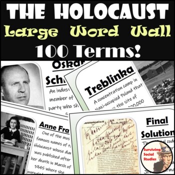 Preview of Holocaust Word Wall - 100 Terms, Definitions, and Images!