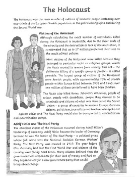 Holocaust Worksheet and answer key by PHILLIPS EDUCATIONAL SERVICES