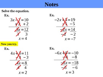 Holt Algebra 2.2A Solving Two-Step Equations (easy fractions) PPT