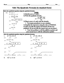 Quadratic Formula Maze Worksheets Teaching Resources Tpt