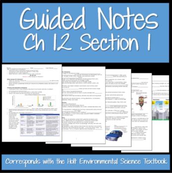 Preview of Holt Env Sci Ch 12 Section 1 Guided Notes
