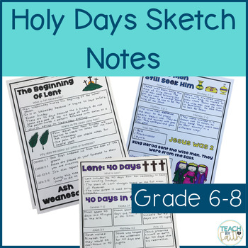 Preview of Holy Day Liturgical Calendar Bible Lesson Sketch Notes