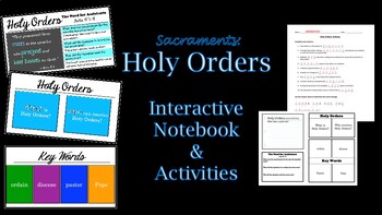 Preview of Holy Orders Interactive Notebook and Activities