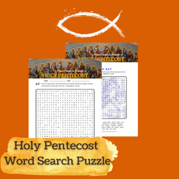Preview of Holy Pentecost Word Search Puzzle - Bible - Sunday School Word Search Puzzle