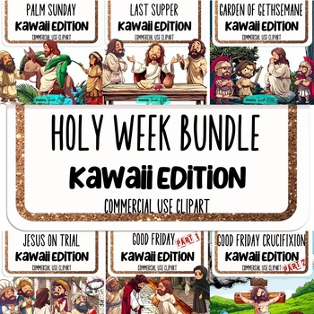Preview of Holy Week, Easter Clipart, Passion ofJesus Kawaii, Trial of Jesus, New Testament