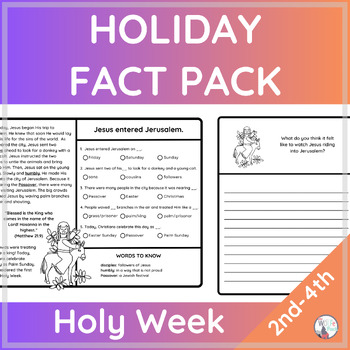 Preview of HOLY WEEK Fact Pack for EASTER {2nd 3rd 4th}