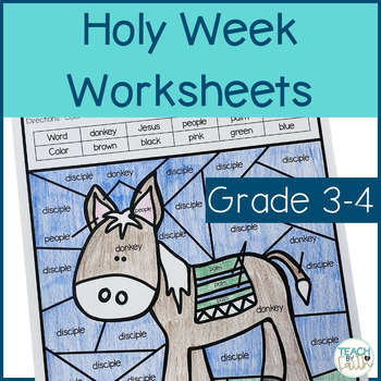 Preview of Holy Week Activities Bible Lesson Worksheets for Third and Fourth Grade