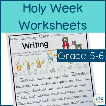 Preview of Holy Week Activities Bible Lesson Worksheets for Fifth and Sixth Grade