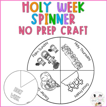 Preview of Holy Week Spinner Craft - Catholic - Easter - Lent - Religion Activity