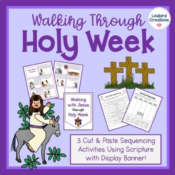 Preview of Lent Timeline Project | Holy Week Scripture Sequencing Activities