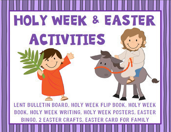 Preview of Holy Week and Easter Activities~ Palm Sunday, Holy Thursday, Good Friday, Easter
