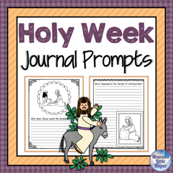 Preview of Holy Week and Easter Writing Prompts for Lent