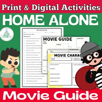 Preview of Home Alone Movie Guide (1990) | Digital & Print Worksheets  | Christmas Activity