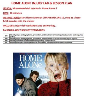 Preview of Home Alone-Injury Lab Instructions & Worksheet