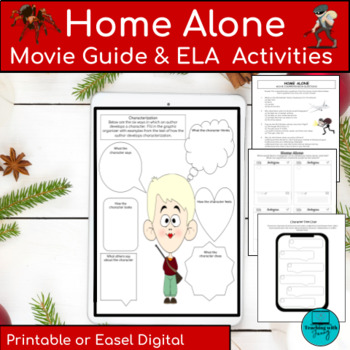 Preview of Home Alone Movie Guide Questions & ELA Activities for Middle School