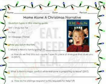 Preview of Home Alone Narrative Viewing Guide for Secondary Students 