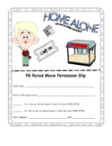 Home Alone PG Movie Permission Slip