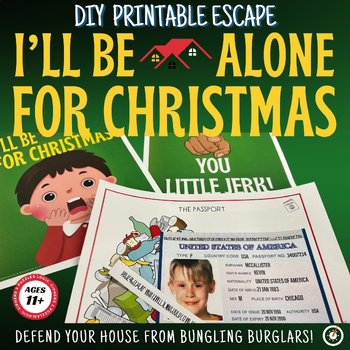 Preview of Home Alone Printable Escape Room All Subjects, Middle, High School Escape