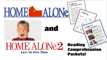 Preview of Home Alone and Home Alone 2 Reading Comprehension/Plot/Character Analysis Packet