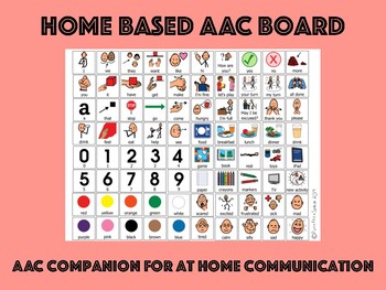 Preview of Home Based AAC Communication Board ( w/Boardmaker Symbols) DISTANCE LEARNING