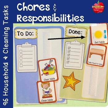 Preview of Home Chores & Personal Responsibilities: Editable Picture-Based Visual Schedule