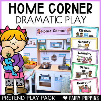 Preview of Home Corner Dramatic Play Printables | Pretend Play Pack, House