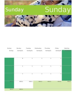 Preview of Home Daycare Customizable Calendar Outline