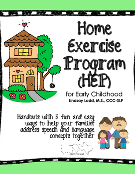 Preview of {UPDATED!} English Home Exercise Program (HEP) Hand-Outs for Early Childhood
