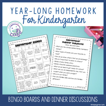 Preview of Year-Long Homework in Kindergarten