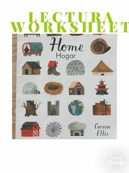 Preview of Home Hogar by Carson Ellis - Spanish 1 - Reader's Workshop Worksheet