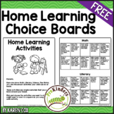 Home Learning Choice Boards Homework for Pre-K, Preschool