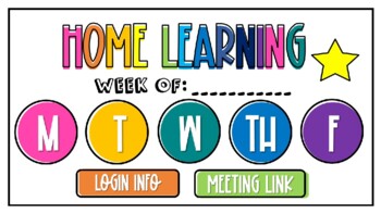Preview of Home Learning Daily Schedule Template (Cute Rainbow Design)