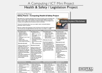 Preview of Home Learning ICT Computer Science Health & Safety Project