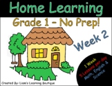 Home Learning Pack - Grade 1 - Week #2 - NO PREP! - Distan