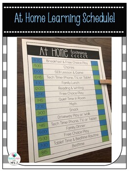 Preview of Home Learning Schedule {editable} #athomelearning