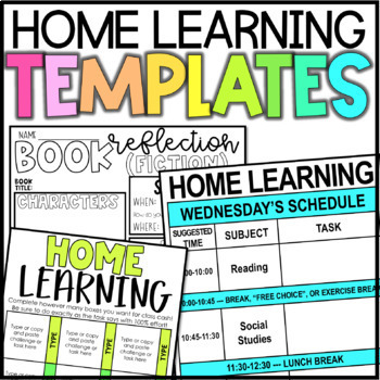 Preview of Home Learning Templates | FREEBIE