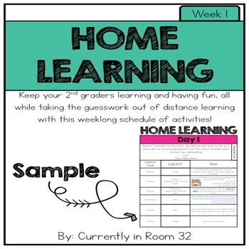 Preview of Home Learning Week 1-Distance Learning