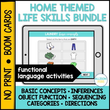 Preview of Home Life Skills Functional Language Special Education BOOM Cards™️ BUNDLE