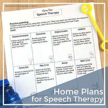 Preview of Speech Therapy Parent Handouts for Early Intervention | Home Plans