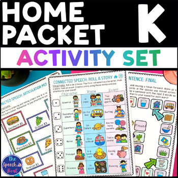 Preview of Home Program K Articulation Home Practice Packet Speech Therapy No Prep Homework