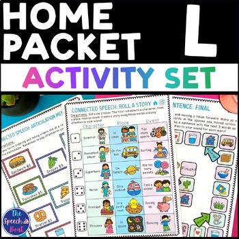 Preview of Home Program L Articulation Home Practice Packet Speech Therapy No Prep Homework