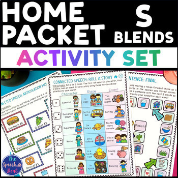 Preview of Home Program S Blends Articulation Home Practice Packet Speech Therapy Homework