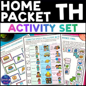 Preview of Home Program TH Articulation Home Practice Packet Speech Therapy NoPrep Homework