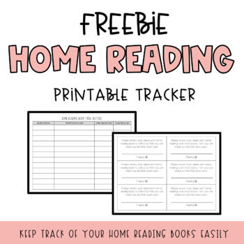 Preview of Home Reading Book Sign Out Log